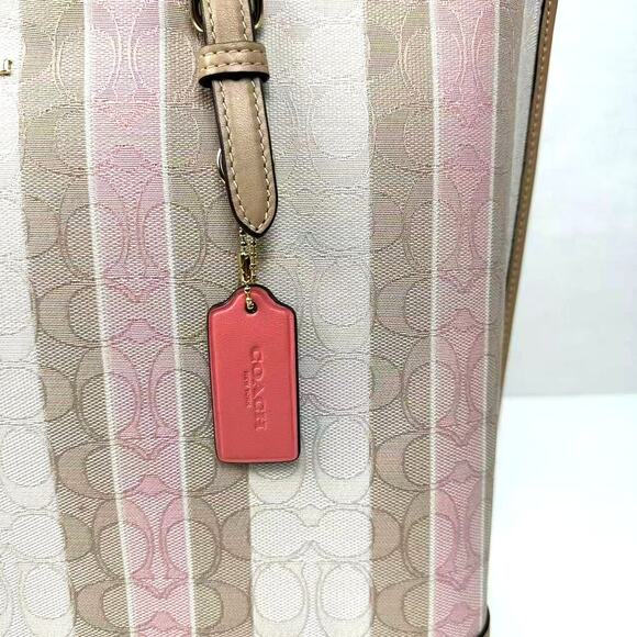 Coach Mollie Tote Bag In Signature Jacquard With Stripes In Taffy Multi C8415 - Picture 6 of 12